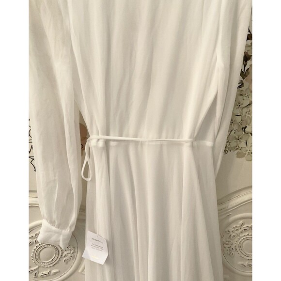 Lulus My Whole Heart Dress Women's S White Maxi Long Sleeve Wrap NWT - Picture 11 of 14